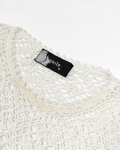 Beaded crochet 90’s long sleeve top