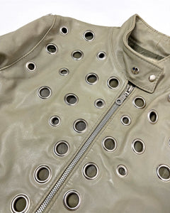 Grommet studded 90’s Italian leather jacket