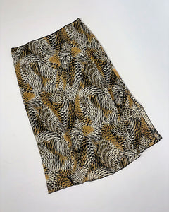Abstract animal print 90’s midi skirt