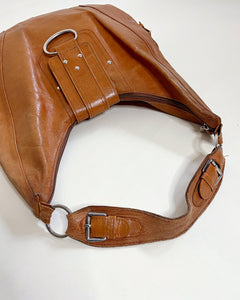 Buckled leather boho bag