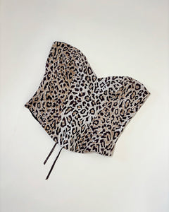 Leopard corset silk top