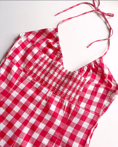 Gingham halter dress