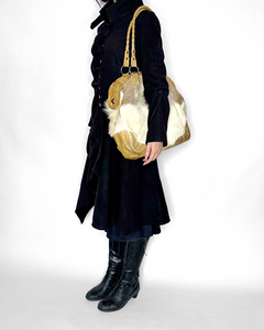 Asymmetric buttoned funnel neck coat dress