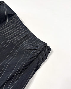 Stripe asymmetric midi skirt