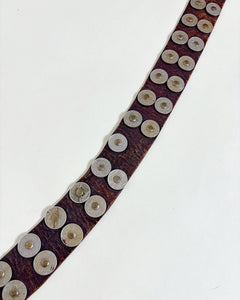 Coin studded leather belt