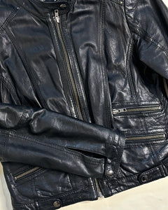 90’s fitted leather moto jacket