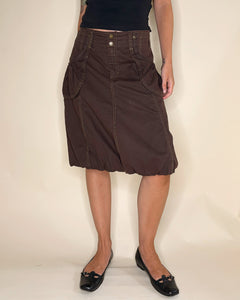 Cargo bubble midi skirt