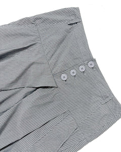 Pinstripe bubble midi skirt with pockets