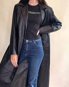 90’s maxi minimalist leather trench