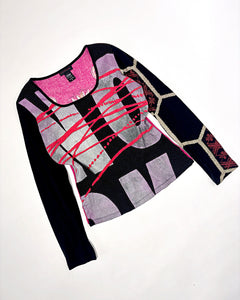 Custo Barcelona parfum graphic long sleeve top