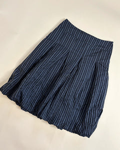 Striped bubble midi skirt