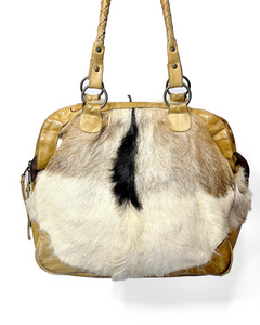 Springbok fur leather bag