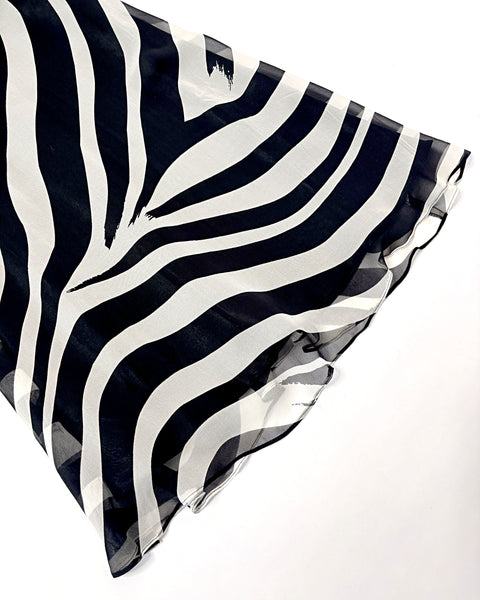 Zebra silk midi party dress