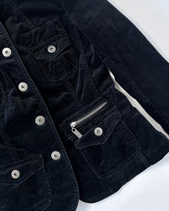 Velvet fitted military style jacket