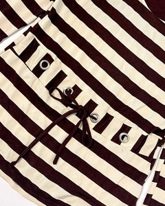 Stripe layered grommet studded long sleeve top