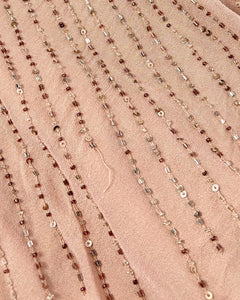 Beaded silk dropped waist dress