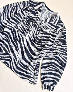 70’s zebra peasant top