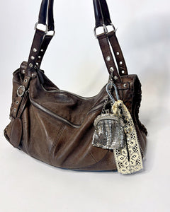 Antique chain mail bag charm