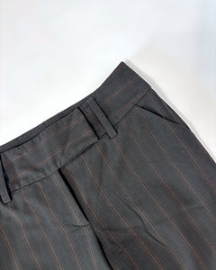 Wide leg low rise stripe suit pants