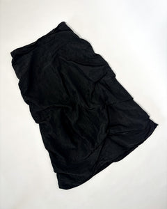 Asymmetric bubble maxi skirt