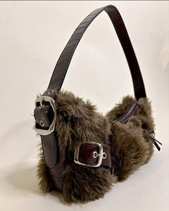 Furry buckle bag