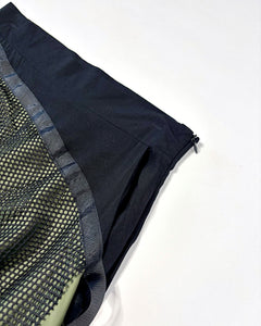Asymmetric layered sport mesh maxi skirt