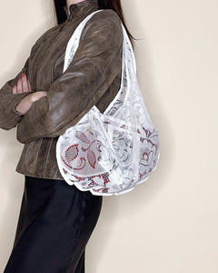 Lace hobo bag