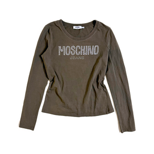 Moschino rhinestone logo top