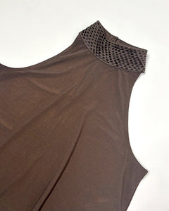 Pearl embroidred turtleneck bubble top