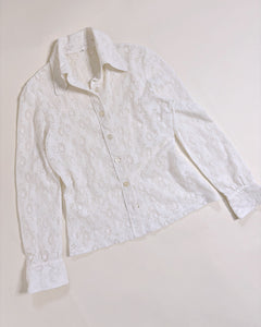 70’s beagle collar lace shirt