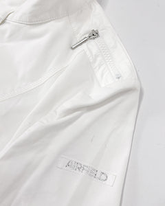 White fitted jacket with silver studs & corset tie