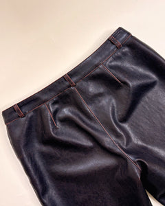 Worn leather look Italian pants