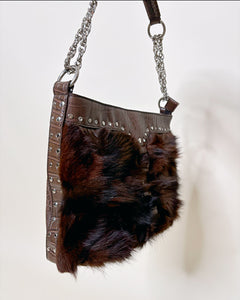 Furry studded bag