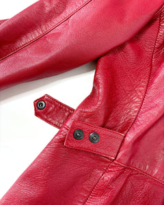 Red 90’s fitted leather jacket