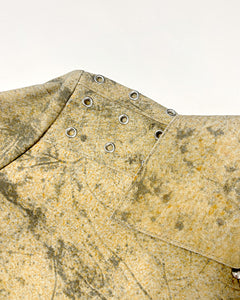 90’s grommet studded distressed leather shacket