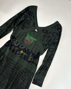 Desigual forest green dropped waist dress