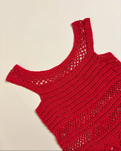 Crochet babydoll red top