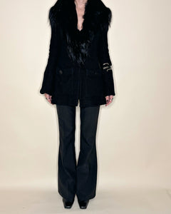 Versus Versace tailored long hair jacket