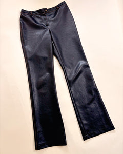 Worn leather look Italian pants