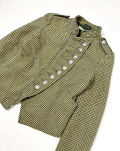 Asymmetric buttoning military marching band jacket