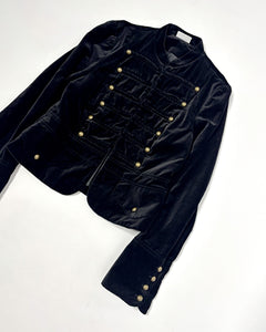 Velvet fitted military marching band jacket