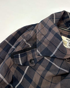 Diesel plaid asymmetric shirt