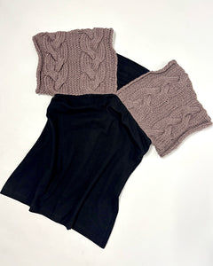 Cable knit cap sleeve fitted waist top