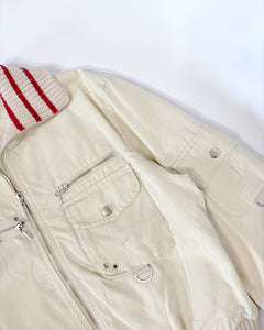 Studded utility flight bomber jacket