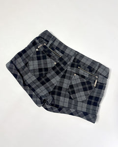 Plaid low rise mini shorts
