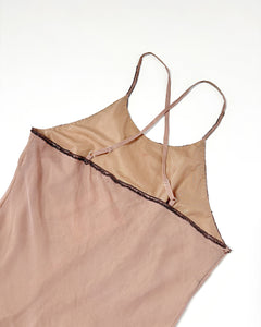 Beaded silk dropped waist dress