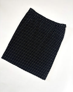 Polkadot corduroy low rise pencil skirt