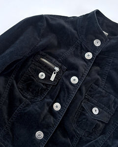 Velvet fitted military style jacket