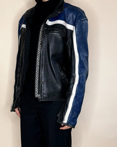 Oversize navy racer jacket