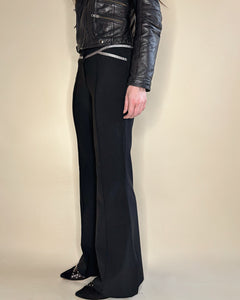 2000’s flare suit pants in black